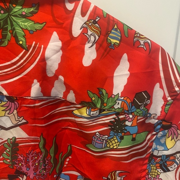 Envmenst  Red Hawaiian  Holiday Shirt - Picture 8 of 9